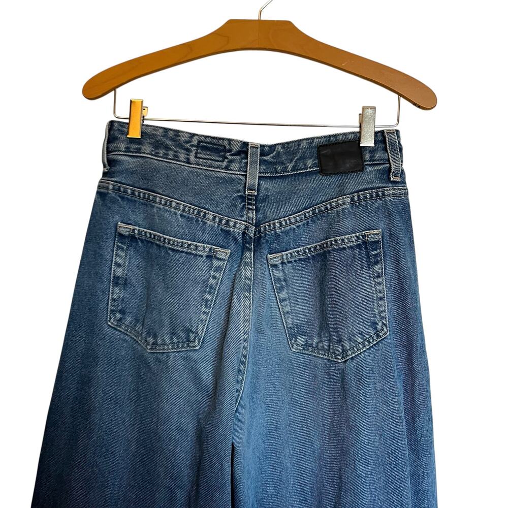 Ag Adriano Goldschmied Deven High Rise Ultra Wide Leg Jeans Blue Denim Size 28R - Picture 10 of 12
